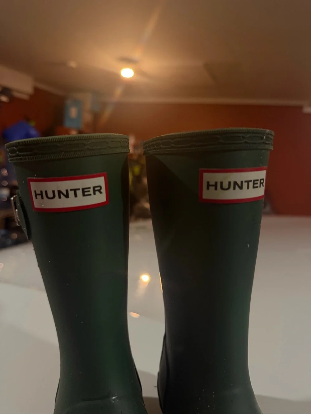Hunter Kids Dark Green Waterproof Rain Boots